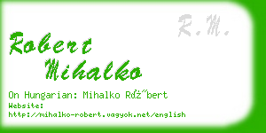 robert mihalko business card